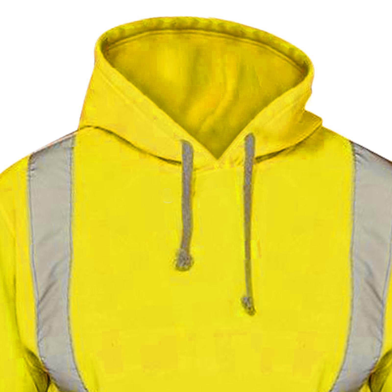 High Visibility Work Jacket Coat Mens Hoodie Sweatshirt for Roadside