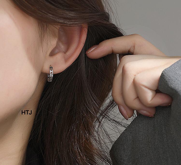 Bông tai khuyên tròn chất liệu bạc s925 MS48b