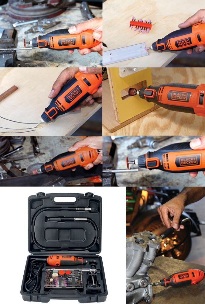 Máy chạm khắc đa năng 180w BLACK &amp; DECKER RT18KA- Hàng chính hãng