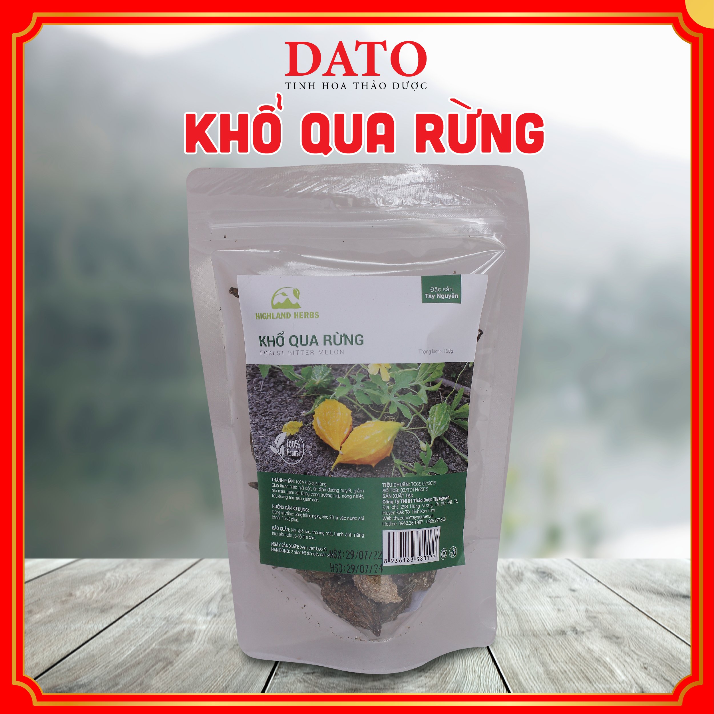 Khổ qua rừng khô DATO 100g, khổ qua khô,  hỗ trợ đường huyết, giảm cân, loại 1