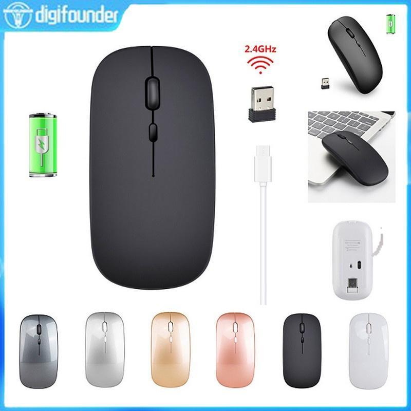 Chuột Không Dây 2.4g Siêu Mỏng Sạc Pin Tiện Dụng Dành Cho Máy Tính / Laptop