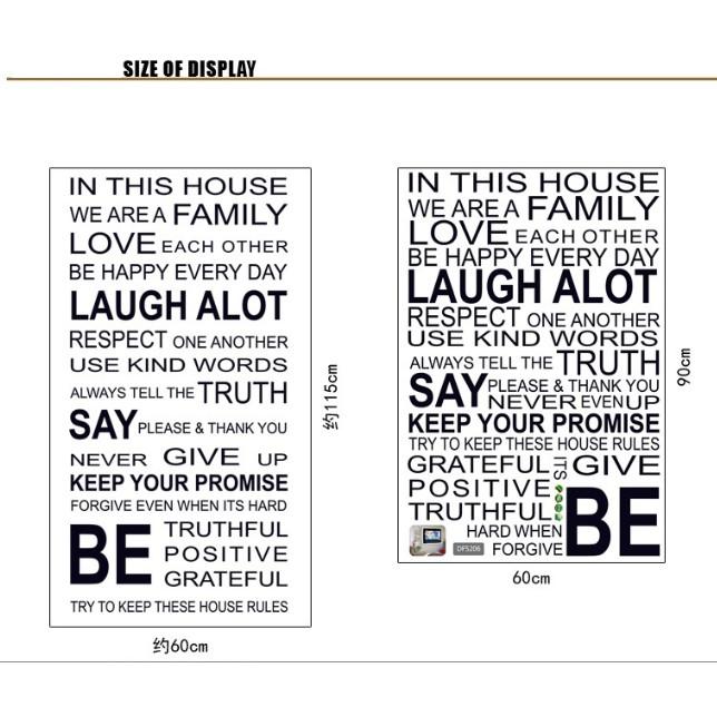 Decal trang trí chữ tiếng anh
