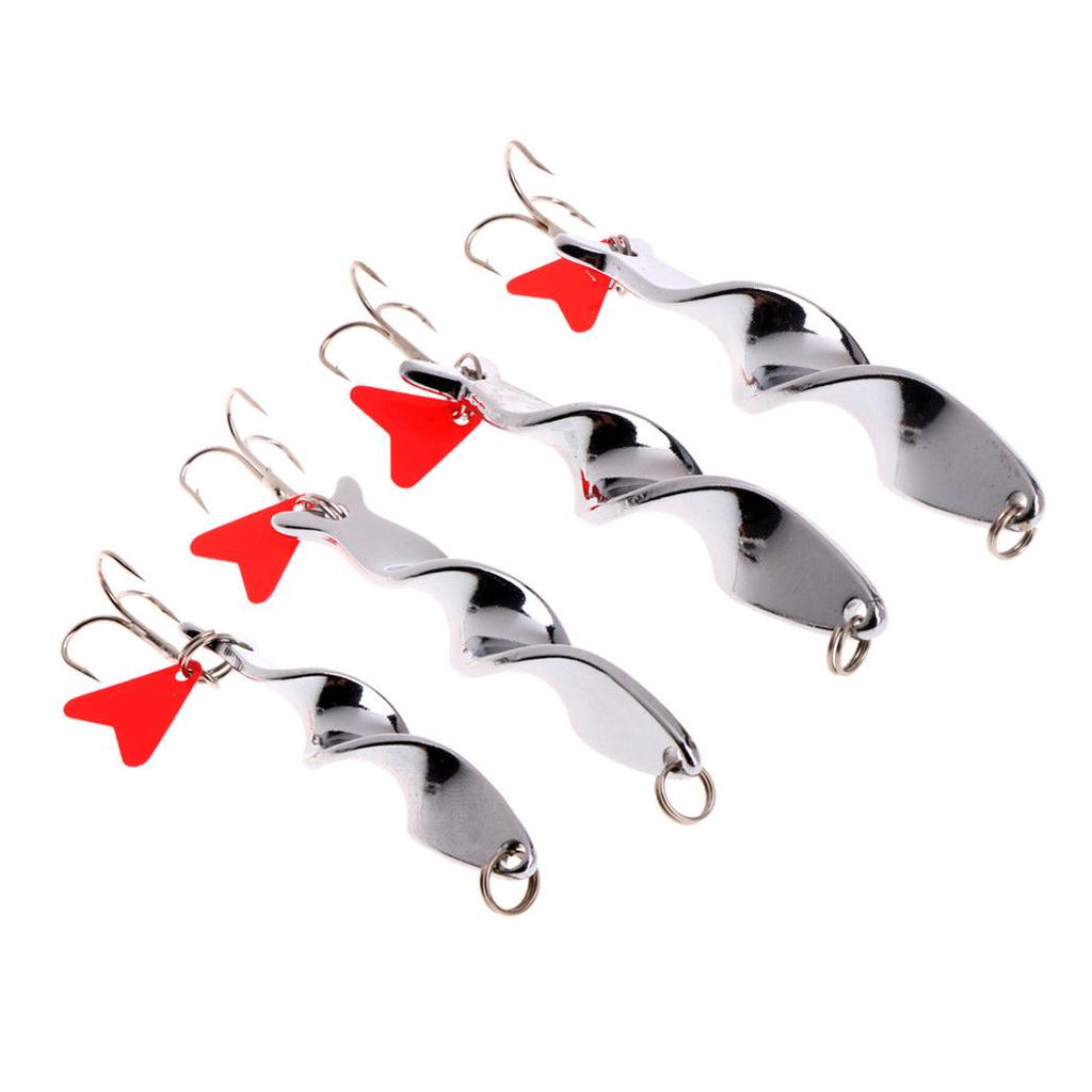 Twisted Spinner Lures Metal Fishing Spoon Baits Rolling Sequins 10g