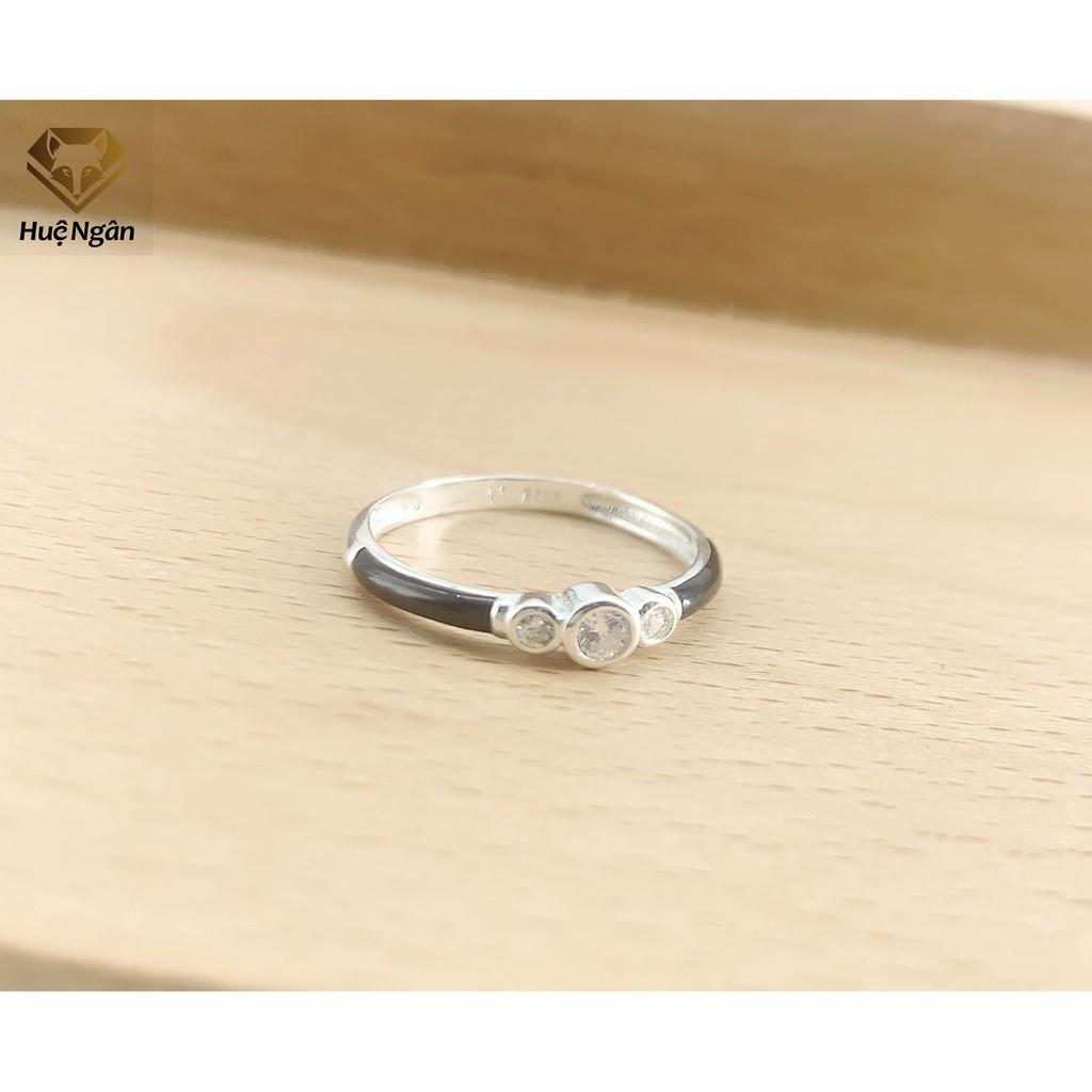 Nhẫn bạc Ý 925 Huệ Ngân -Đính Đá xinh xắn RR1196