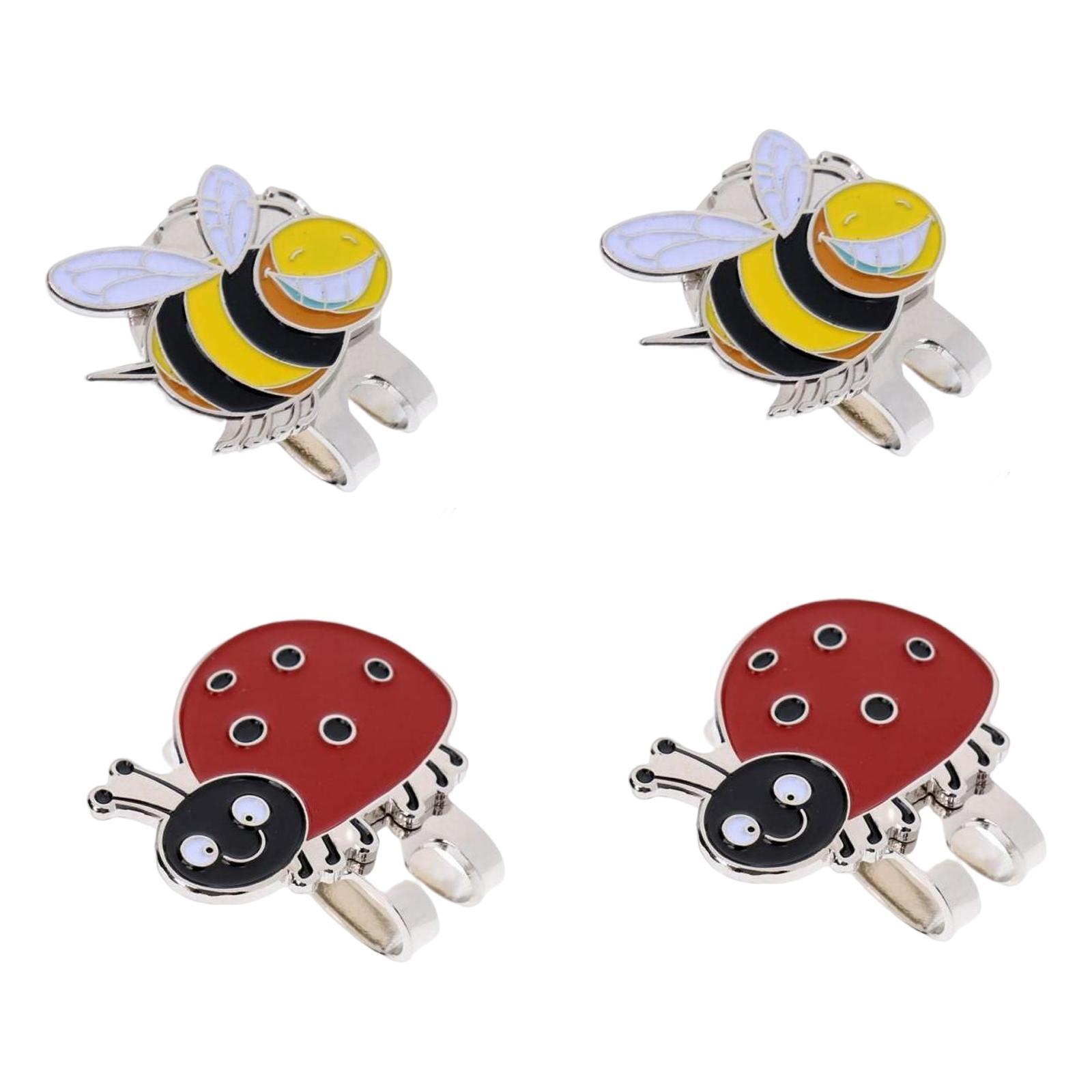 4x Portable Mini Alloy Golf Ball Marker with  Golf Hat Clip