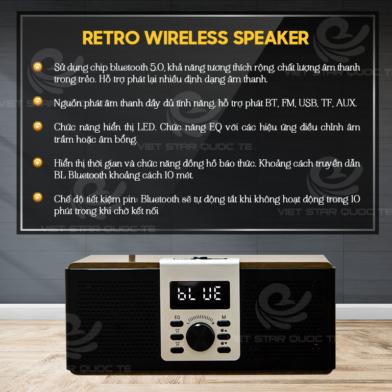 Loa Bluetooth Vi Tính Việt Star Quốc Tế VS3 - Hàng Chính Hãng