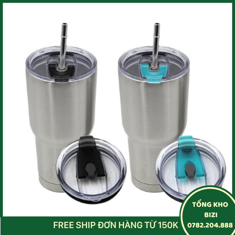 Ly Giữ Nhiệt Thái Lan Yt 900Ml Chất Liệu Inox 430 Có Nắp Chống Tràn + Tặng Kèm Bộ Ống Hút Inox Tái Sử Dụng Và Túi Đựng Thời Trang Đáng Yêu - Free Ship Toàn Quốc
