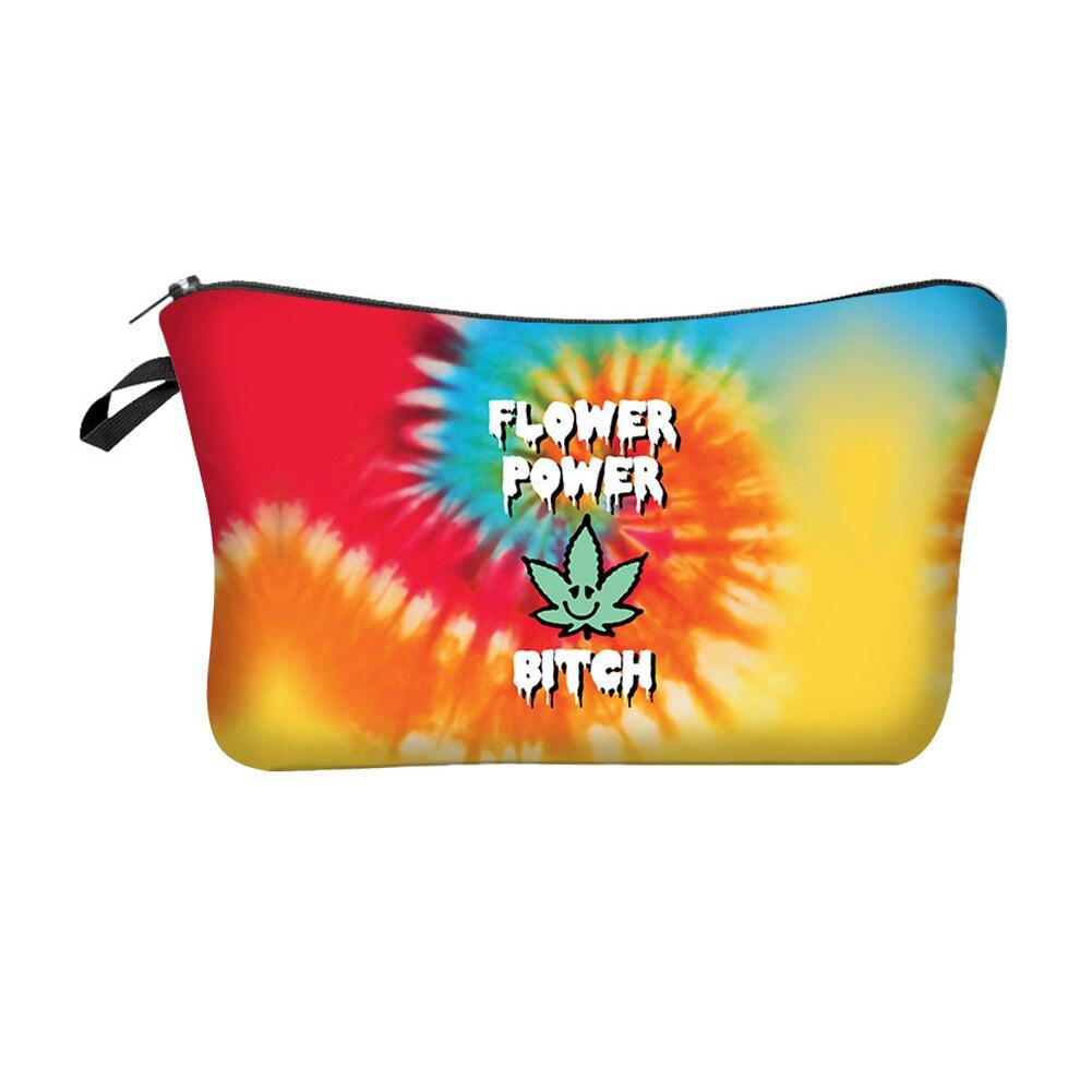 AA Cosmetic Bag Colorful Floral Print Makeup Bag Portable Multipurpose Storage Bag for Women
