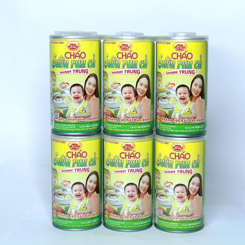 Cháo Sườn Rau Củ Minh Trung lốc 6 lon - CHAOSUONRAUCU 6