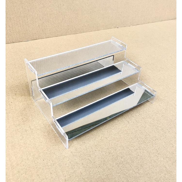 Kệ mica tráng gương dài 20cm, rộng mỗi tàng 5cm, cao mỗi tầng 3cm, lắp ghép, nhiều kích thước - 5 Tầng