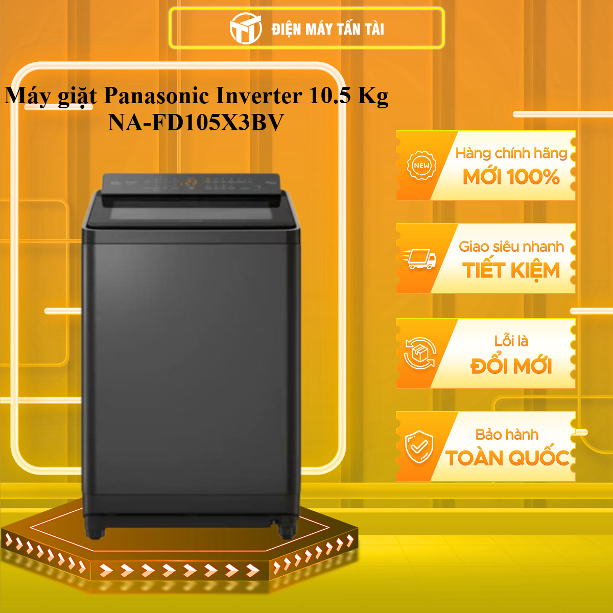 Máy giặt Panasonic Inverter 10.5 Kg NA-FD105X3BV - HÀNG CHÍNH HÃNG - CHỈ GIAO HCM