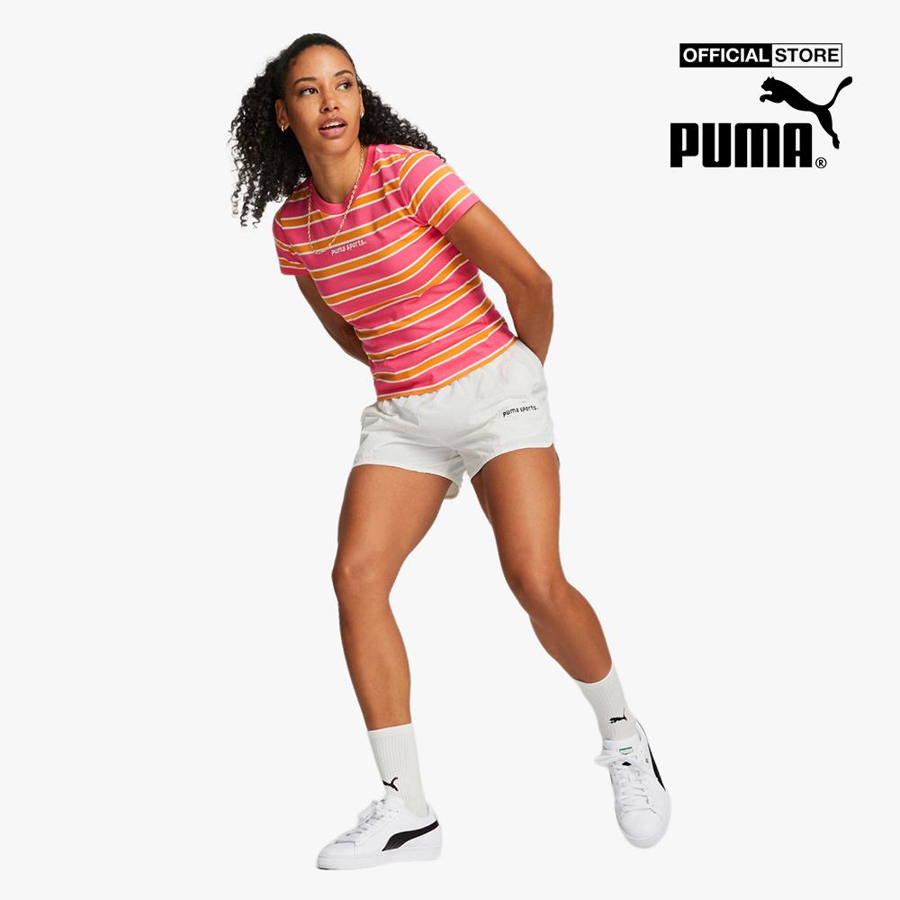 PUMA - Áo thun nữ cổ tròn tay ngắn Team 538377