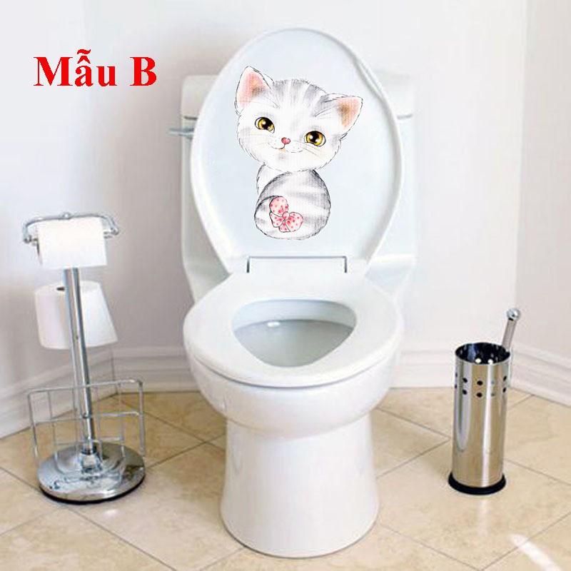 Miếng Giấy Dán Decal Mèo Dễ Thương Dính Tường, Bồn Cầu, Trang Trí Nhà FD02