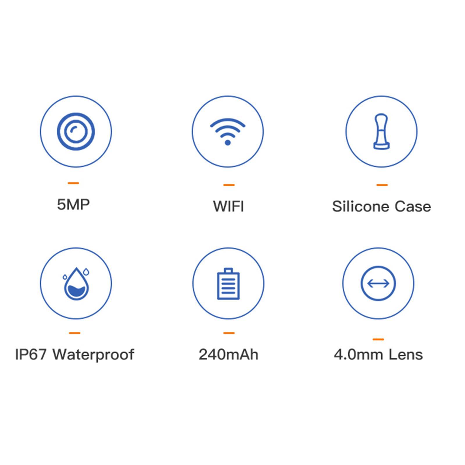 Ear Cleaning Kits 5MP with Ear Cleaning Tool Wireless 6 LED Lights Black