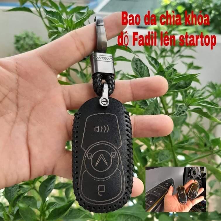 Bao da chìa khoá Vinfast Fadil bản độ lên star - top da thật 100%, bảo hành 2 năm, có khắc tên và sđt chủ xe,