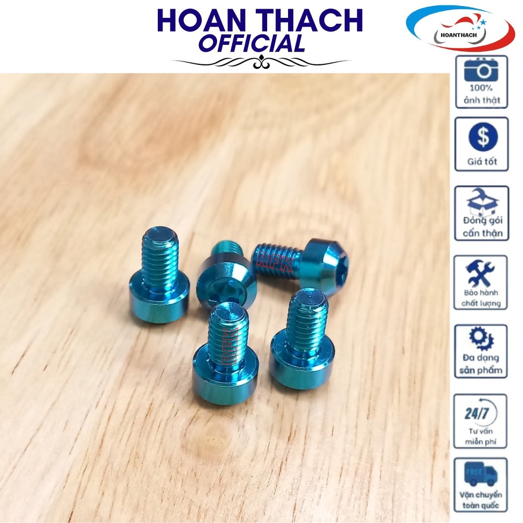 Ốc Titan GR5 6L10 trụ xanh lục bảo dùng cho nhiều dòng xe HOANTHACH SP007831 (giá 1 con)