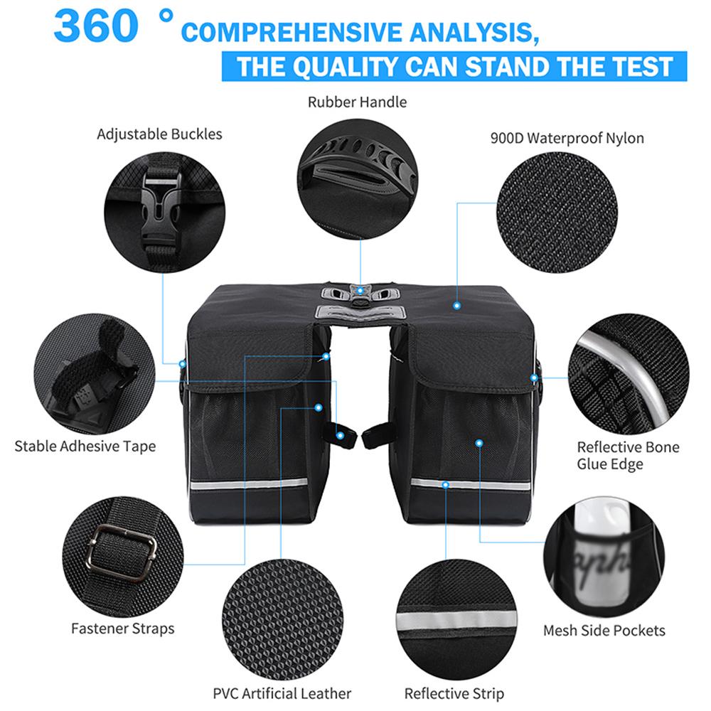 Túi đựng đồ 2 mặt đi xe đạp không thấm nước 30l