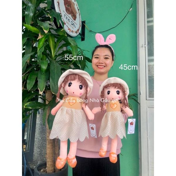 Gấu bông búp bê áo tim cao cấp cho bé gái, cực mịn