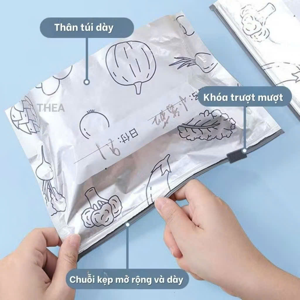 Túi ZIP Bằng Giấy Bạc Đựng Thực Phẩm Size L