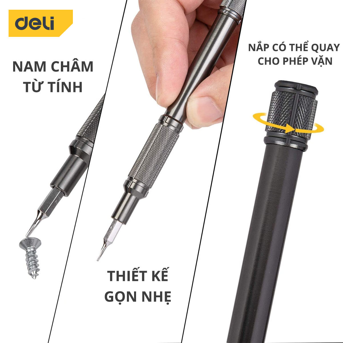 Bộ Tua Vít Đa Năng Từ Tính Deli Nhiều Chi Tiết Cao Cấp Chính Hãng - Thiết Kế Hiện Đại, Đầu Vít Nam Châm Dễ Dàng Sử Dụng - DL240025B