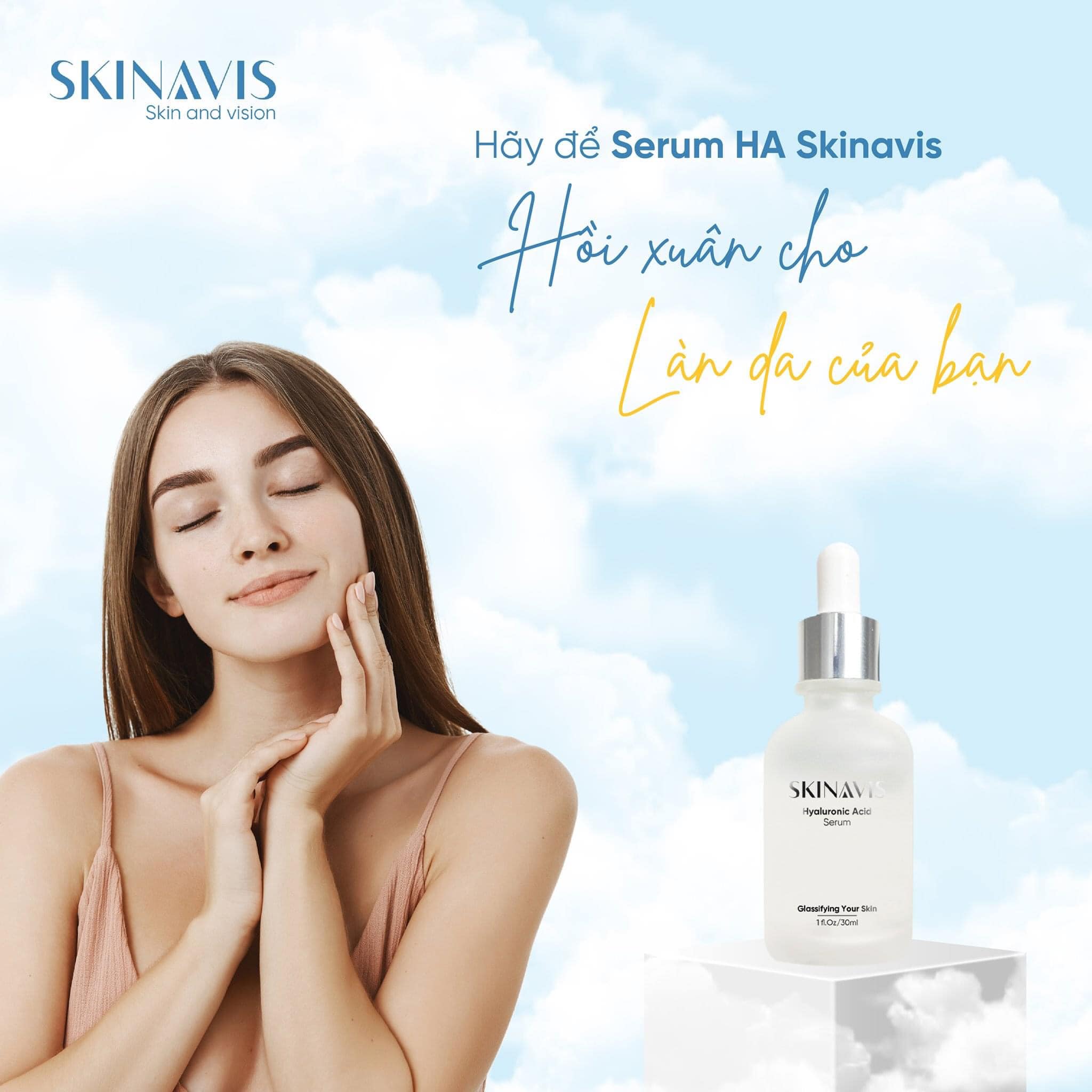 Serum Skinavis Hyaluronic acid – Serum HA cấp ẩm giảm căng rát da