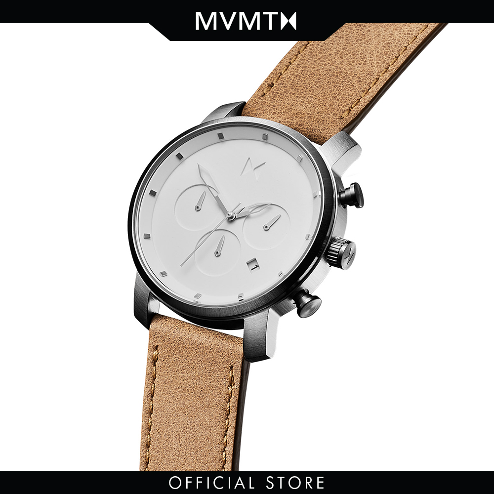 Đồng hồ Nam MVMT dây da 40mm - Chrono 40 D-MC02-WT