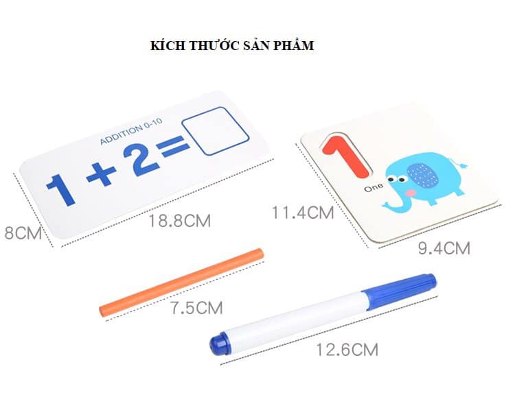 Thẻ học toán - Bộ học toán đa năng kèm que tính - I Love Mathematics