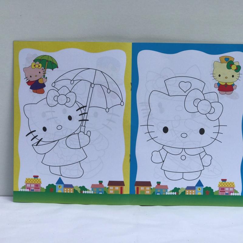 Combo 4 tập /vở bé tô màu helo kitty