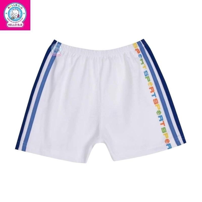 Size bé 6-35kg Quần ngắn trắng 3 sọc bé trai Hello B&amp;B | ShopHelloBB - Kiddy and Mommy