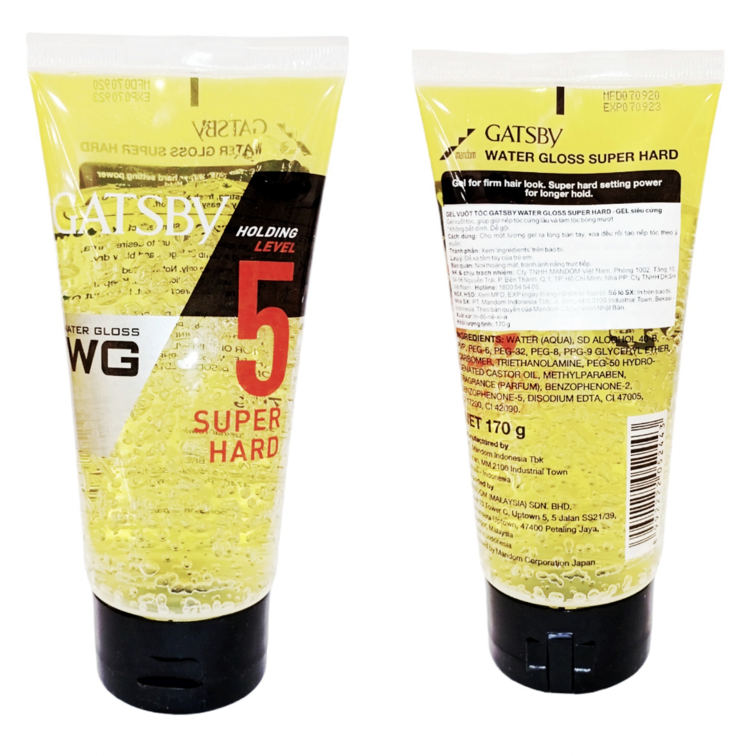 Gel Vuốt Tóc Gatsby Water Gloss Super Hard Holding Level 5 (170g) - Gel Siêu Cứng