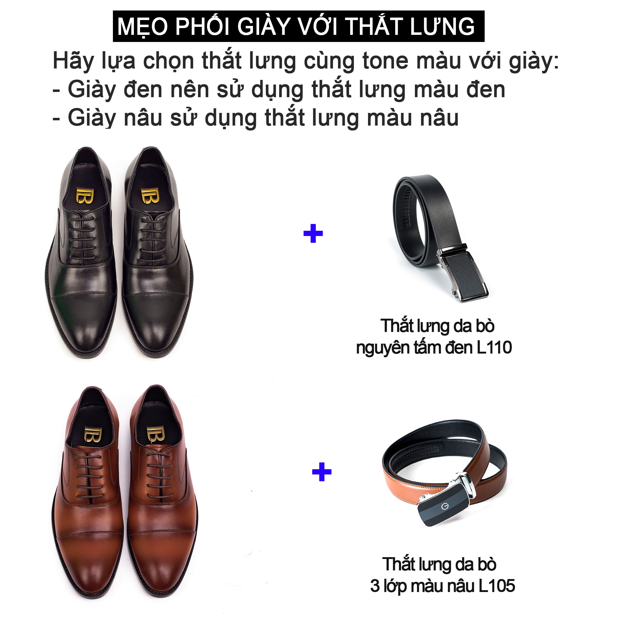 Giày da nam, giày oxford công sở Bụi Leather G105 - Da bò Nappa cao cấp