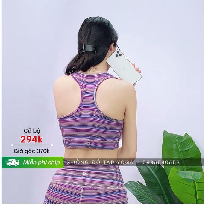 Ảnh thật 100% - SET ĐỒ TẬP NỮ- Yoga, Gym, Aerobica - Bộ tập gym lửng lưng 3 lỗ