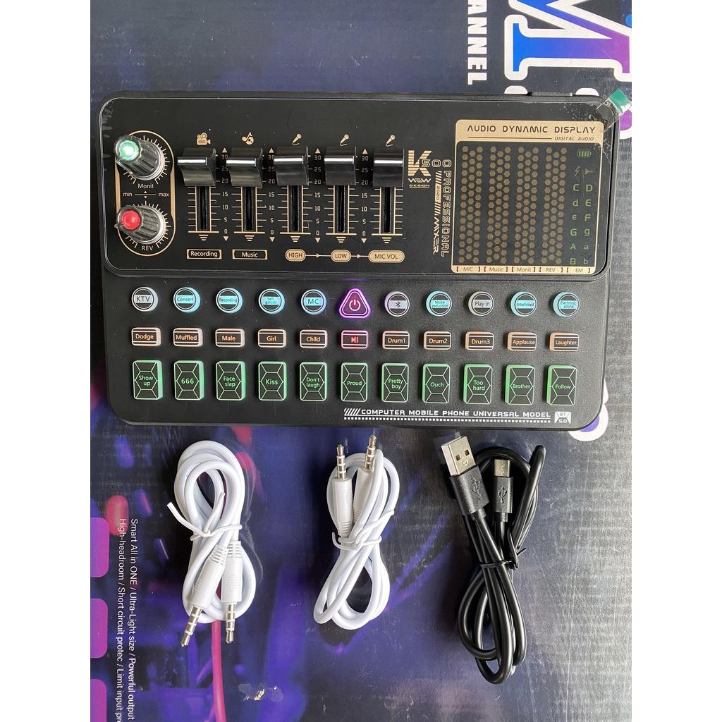 Trọn Bộ Sound Card K500 Mic SD203 . Chuyên Dùng Livestream , Thu Âm , Live Bigo . Bảo Hành 12 Tháng