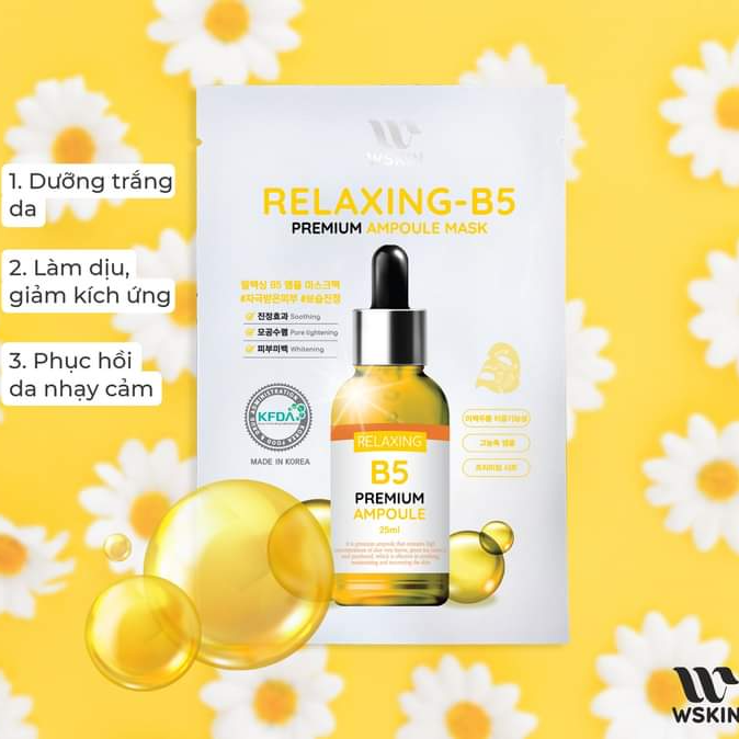 Mặt Nạ Phục Hồi dành cho Da Nhạy Cảm WSKIN Relaxing B5 + Lô Hội