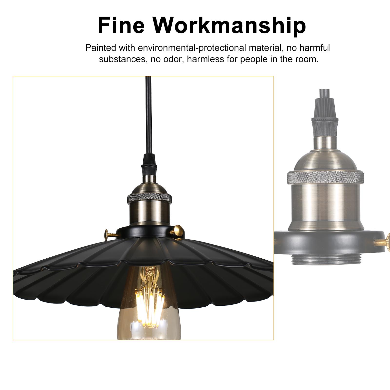Tomshine AC110V Retro Pendant Light Fixtures E26 Base Socket Vintage Chandelier Hanging Lamp Ceiling Lighting for Restaurant Home Kitchen Dining Room Bar Cafe Shop
