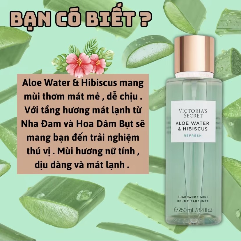 Victoria Secret Aloe Water &amp; Hibiscus - Body Mist Victoria Secret 250ml - Lotion Victoria Secret 236ml