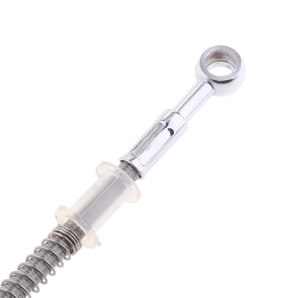 2xMotorcycle Braided Spring Brake Clutch Oil Hose Line Pipe Tube 30cm Silver
