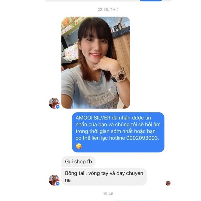 Bông tai bạc S925 blue eye - Amooi Silver AB55