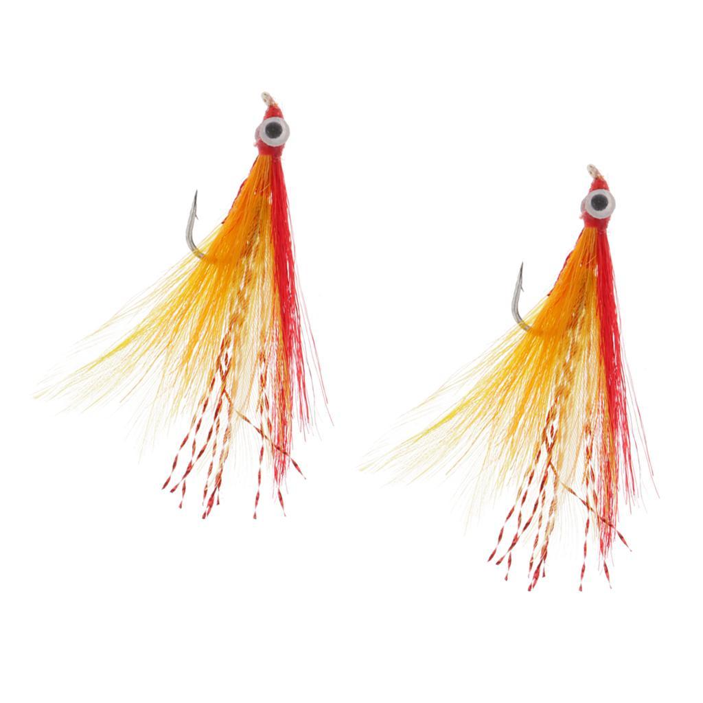 2pcs Clouser Minnow Dry Fly Fishing Flies Simulation Insects Flies 6# Hook