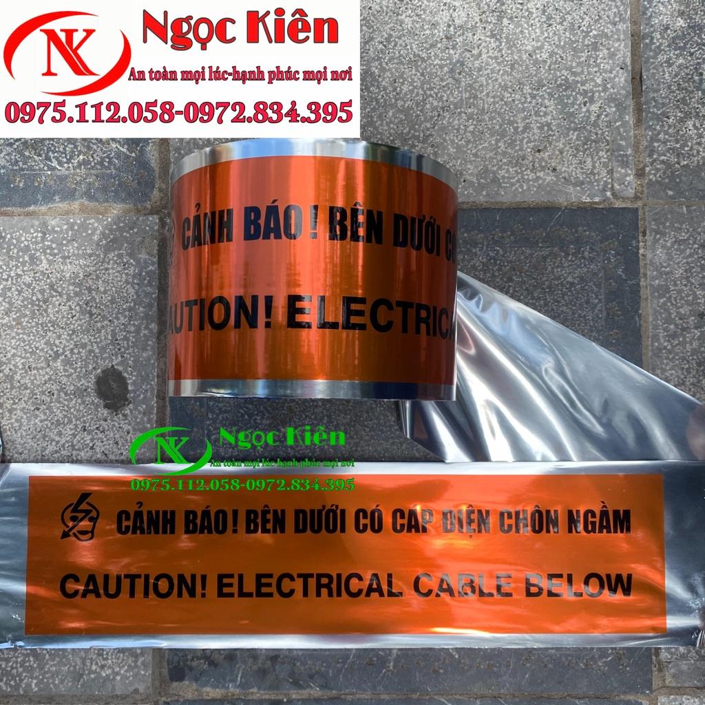 Băng cảnh báo cáp ngầm điện lực bản song ngữ 30cm x 500 met