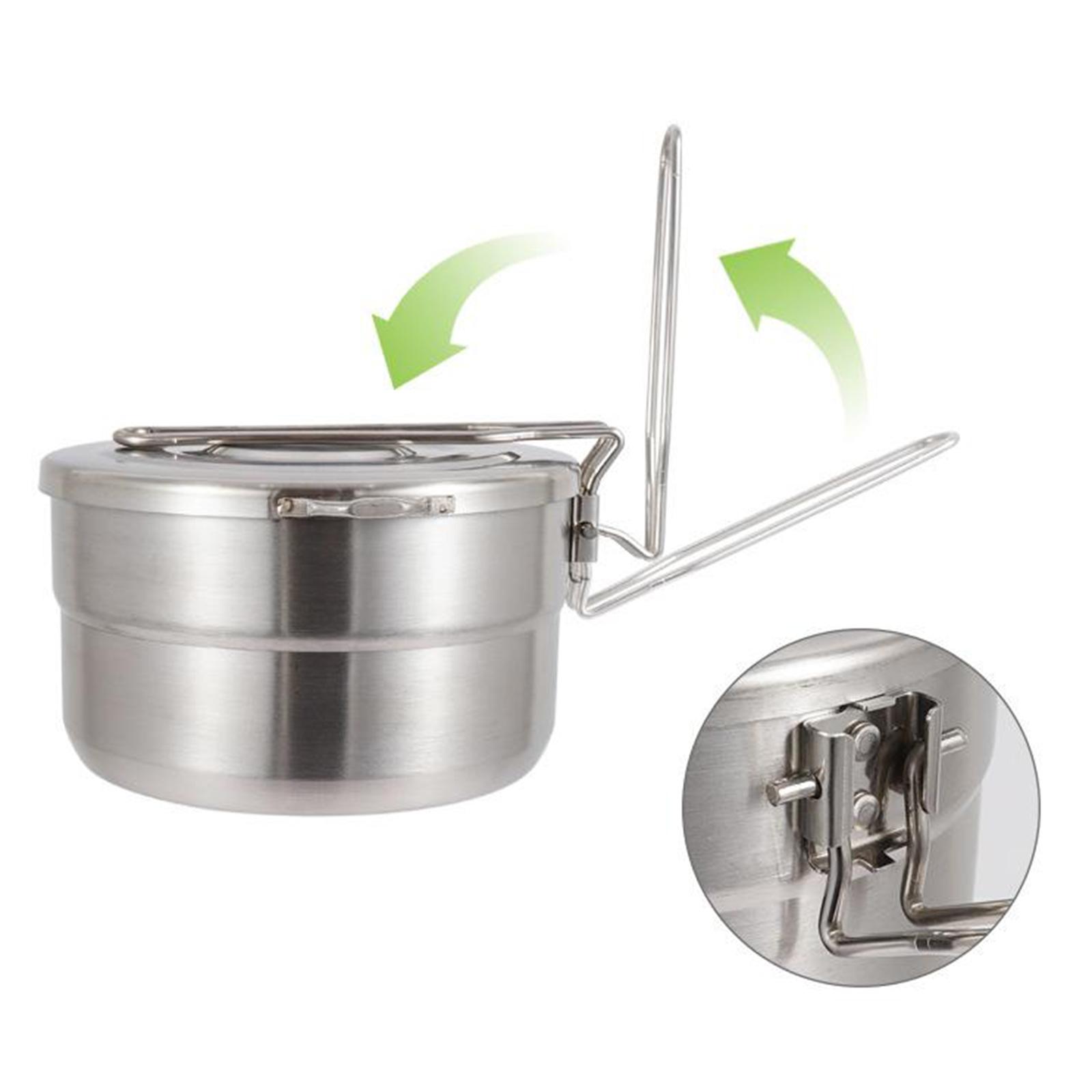 Outdoor Sauce Pan Saucepan Soup Milk Pot Foldable Handle Camping Backpacking