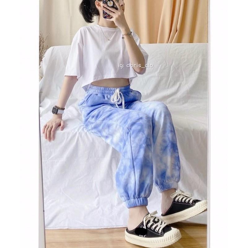 Quần Jogger Nam, Nữ Loang Màu Dài Ống Rộng Có Bo SIMPLE Ulzzang Unisex