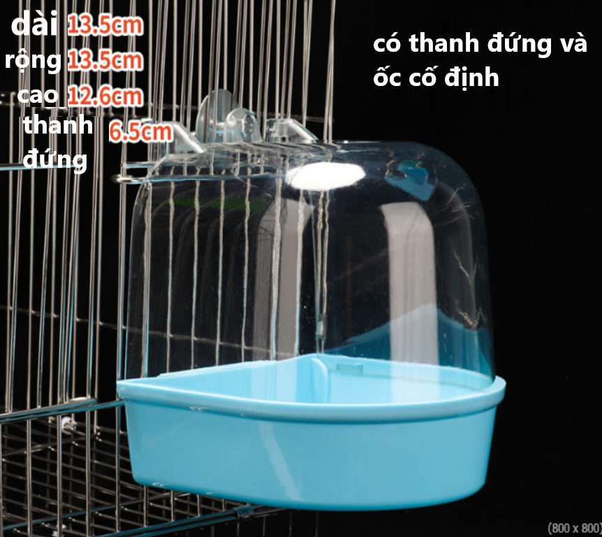 1 lồng tắm (có ốc gài và có thanh ngang đậu LT01) dùng cho các dòng vẹt nhỏ và trung (màu ngẫu nhiên)