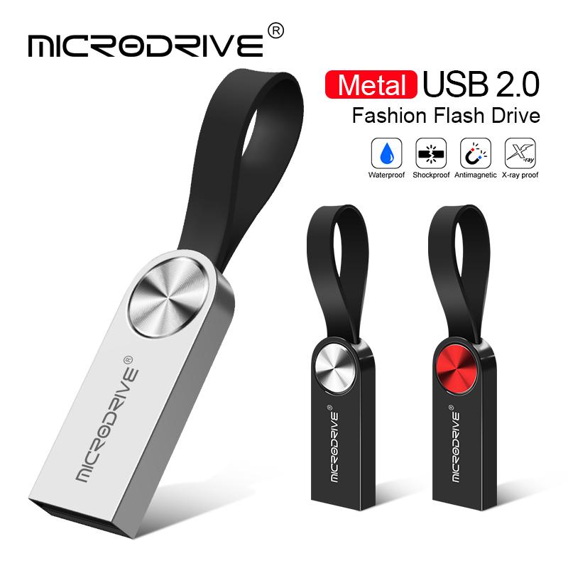 Ổ Đĩa Flash USB 128GB 64GB 32GB Pendrive Móc Khóa Đèn LED Usb 16GB Thẻ Nhớ Bút Kim Loại Miễn Phí Vận Chuyển