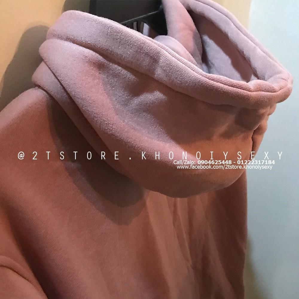 Áo hoodie unisex 2T Store H12 màu hồng ruốc