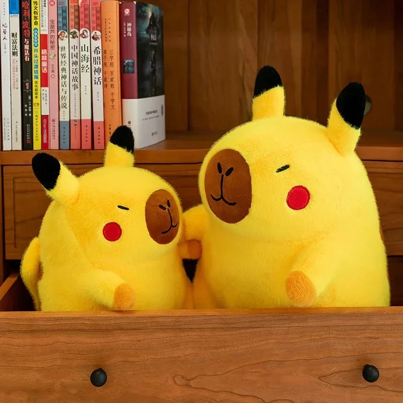 Thú nhồi bông capybara cosplay pikachu dễ thương - Size từ 35cm đến 45cm - Quà tặng gấu bông chuột lang êm mịn