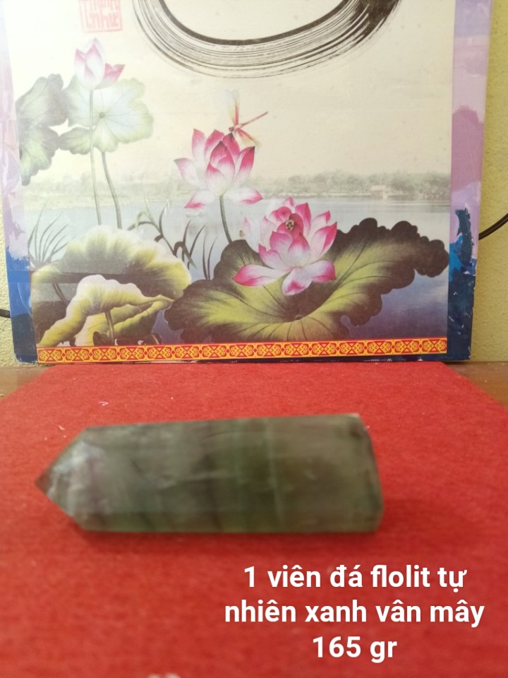 Trụ Đá Flourite Tự Nhiên Màu Xanh, Đá Thanh Tẩy Giúp Hỗ Trợ Reiki, Thiền Định, Sưu Tầm, Chặn Giấy (165 gr)