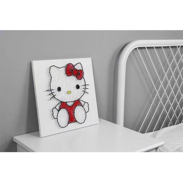 Tranh Chỉ Đinh - Tranh Dây - Kitty 30 x 30 cm