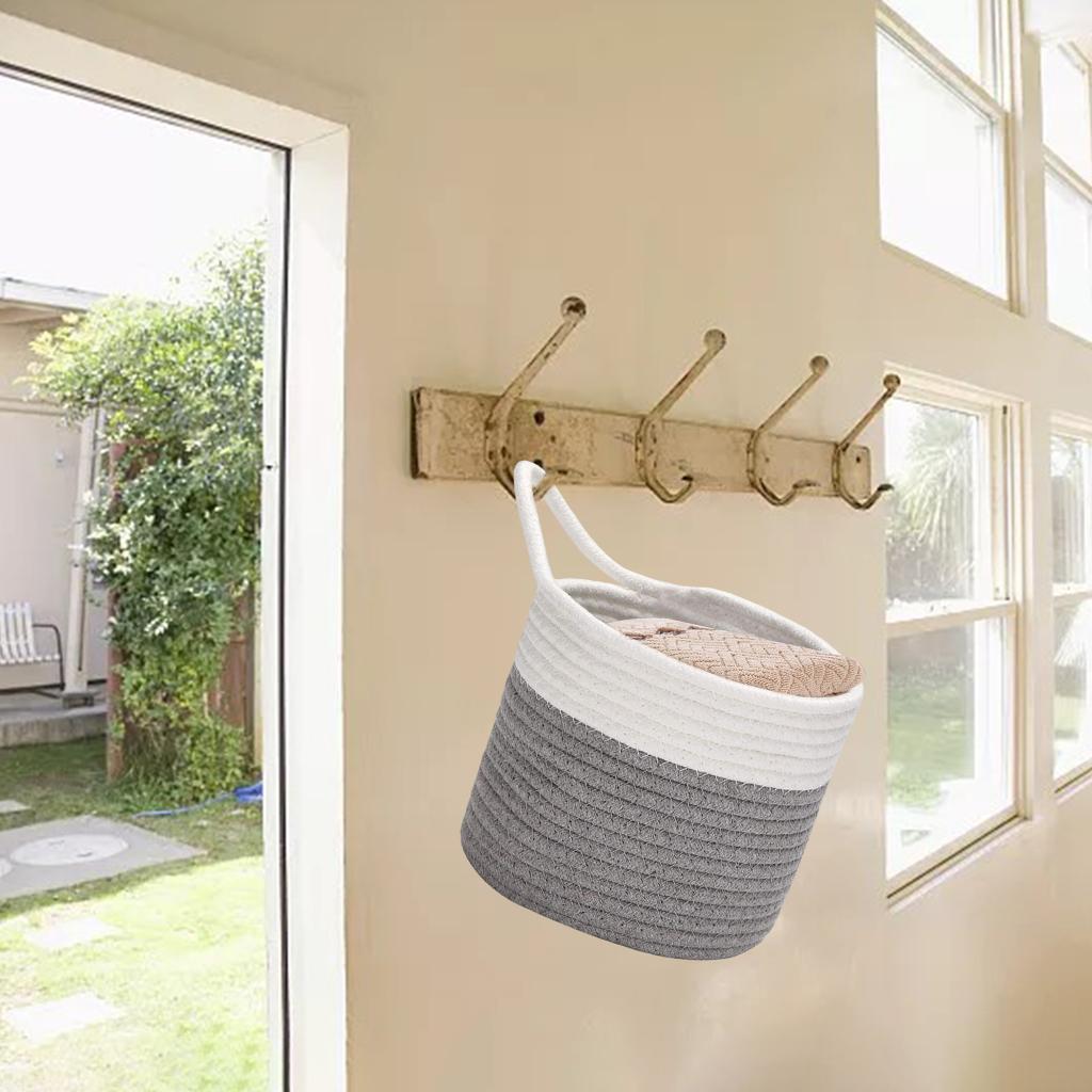 2Pcs Small Woven Storage Basket Round Wall Baskets Storage Bins