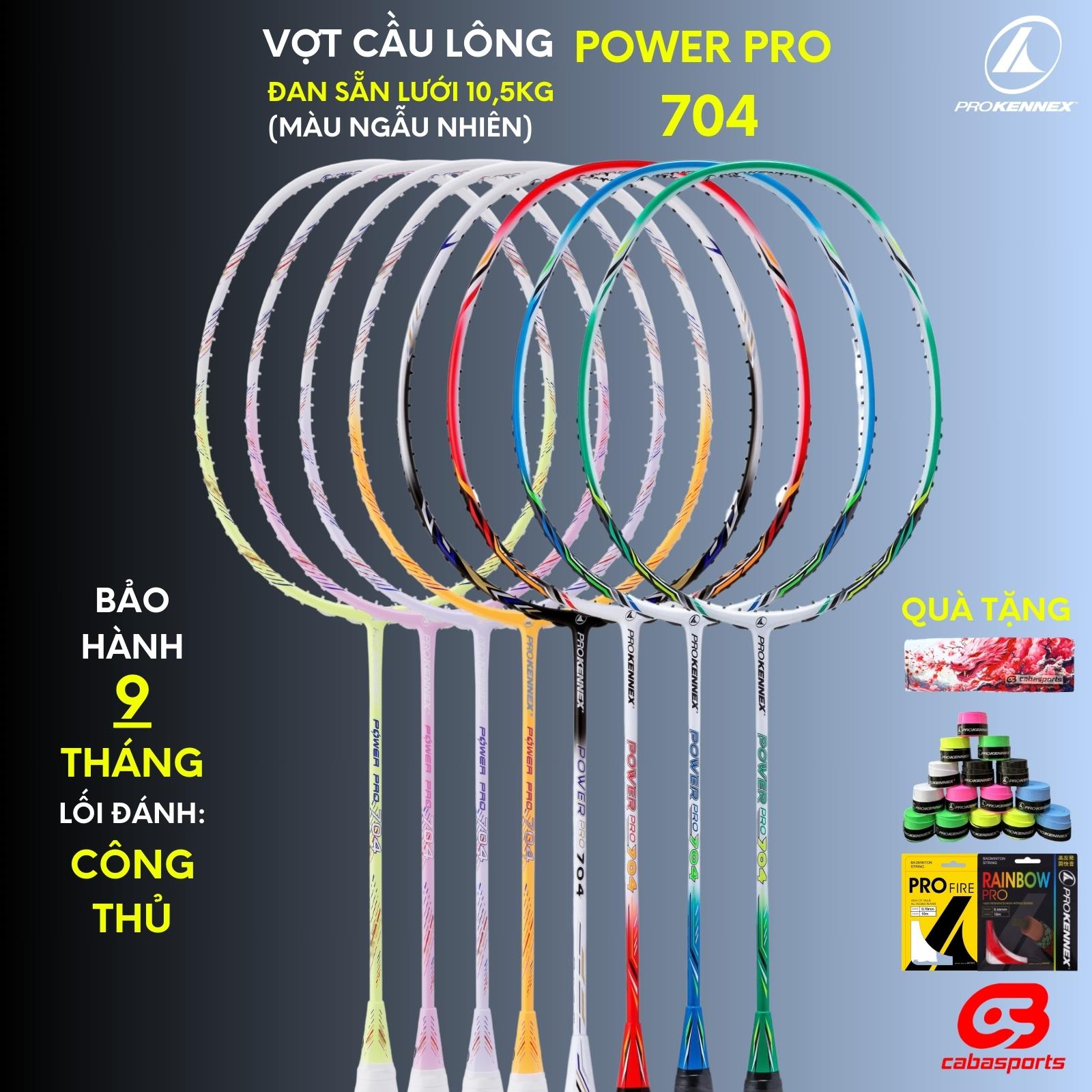 Vợt cầu lông Prokennex Power Pro 704 đã đan dây 10.5kg, vợt carbon công thủ toàn diện Bảo hành 9 tháng Kèm Quà Tặng Quấn cán (Ngẫu nhiên màu lưới và quấn cán)